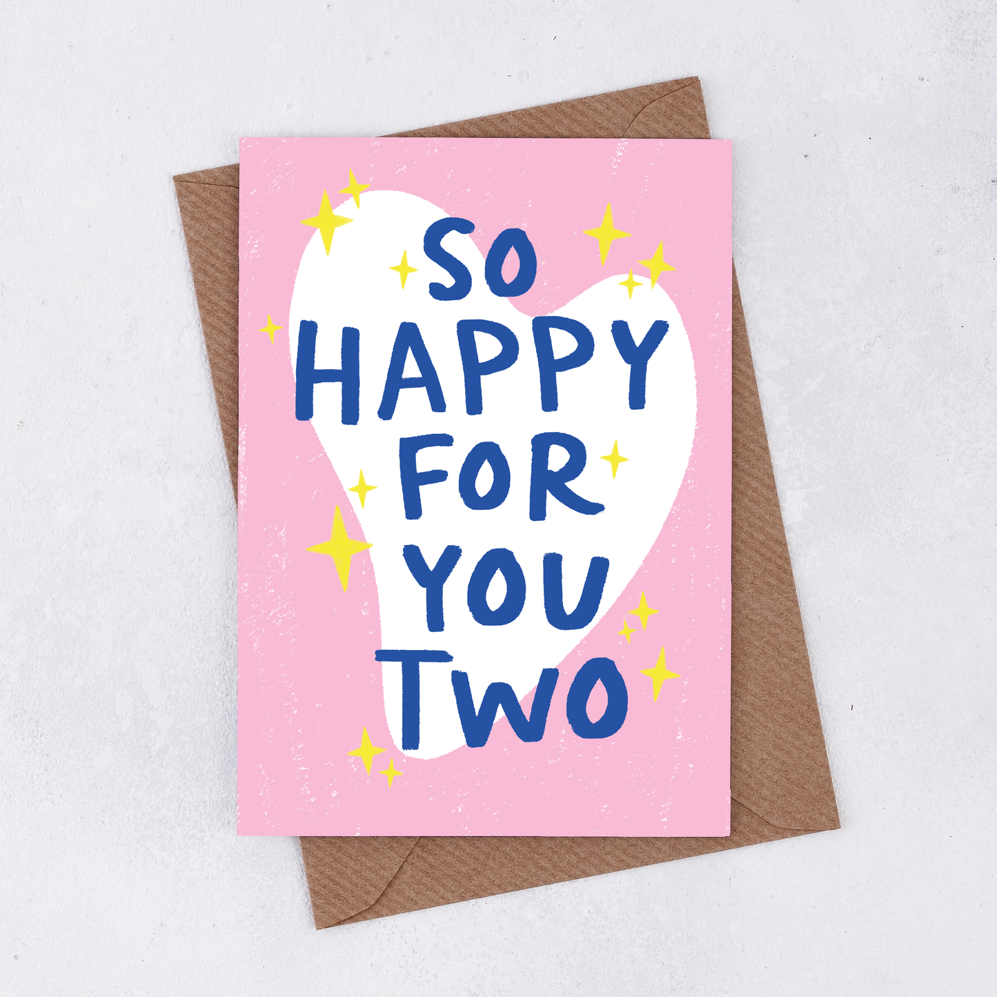 Pack of 6 - 'So happy for you two' Greetings Card