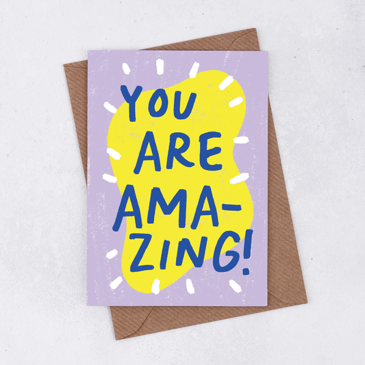 Pack of 6 - 'You are amazing!' Celebration Greetings Card