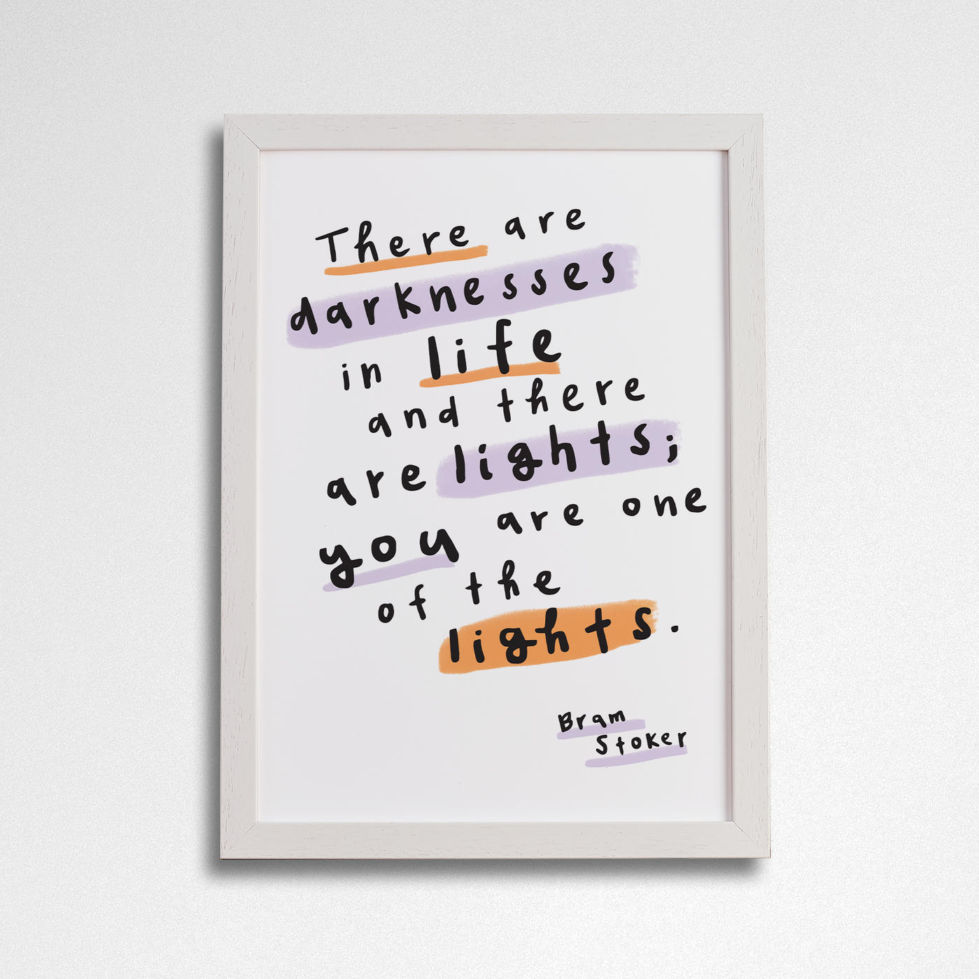 Pack of 2 - Bram Stoker 'Lights' Romantic Encouraging Word Art Print