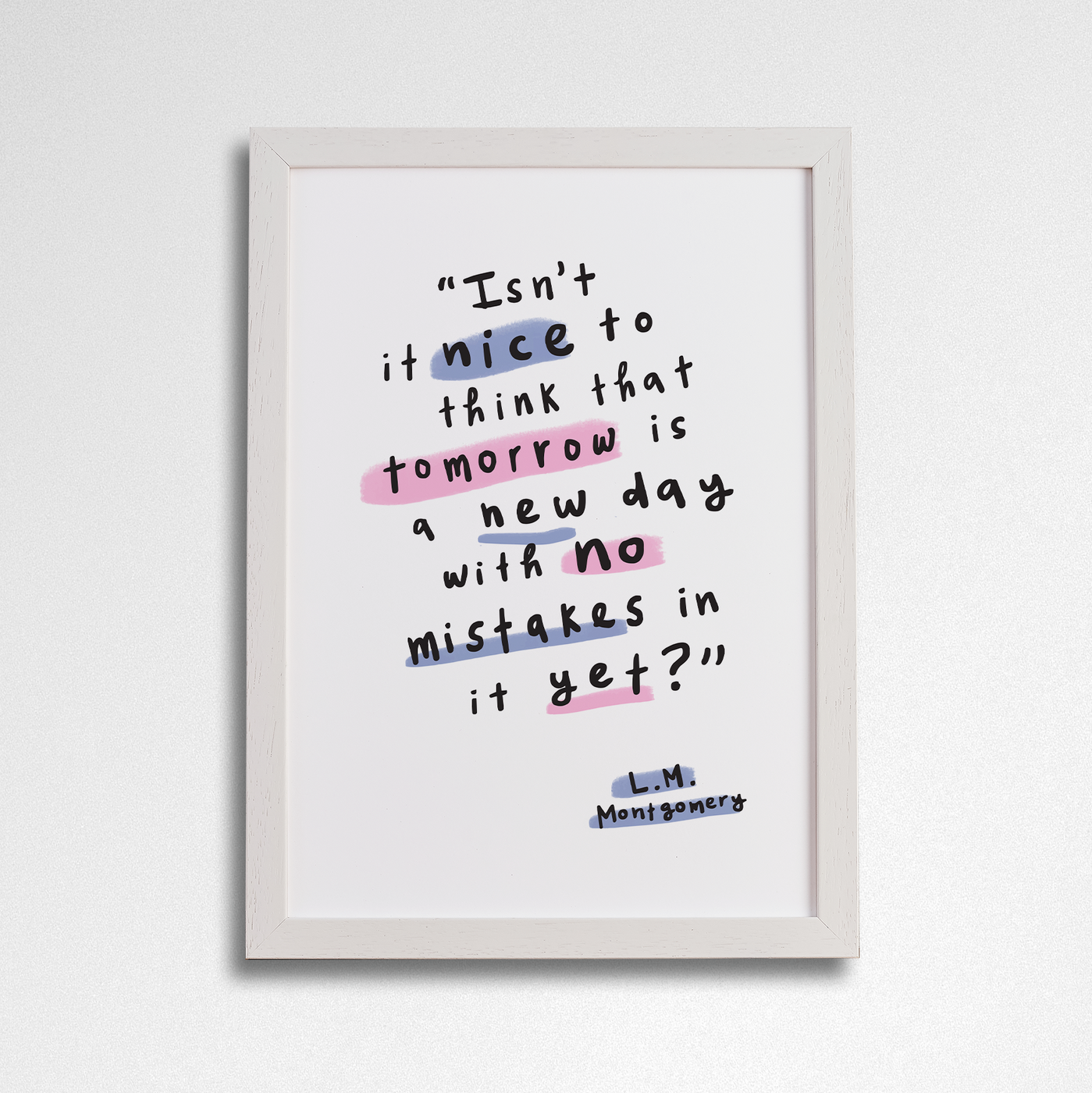 Pack of 2 - L.M Montgomery 'Tomorrow' Encouraging Word Art Print