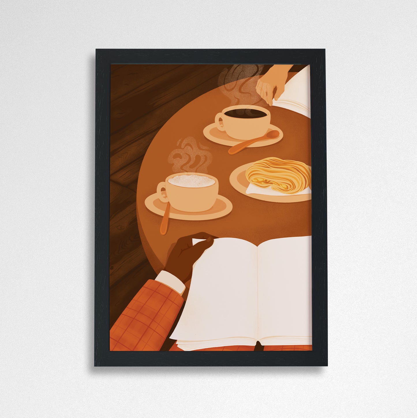 Pack of 2 - Reading in a Cafe - Bookish POV A4 Art Print