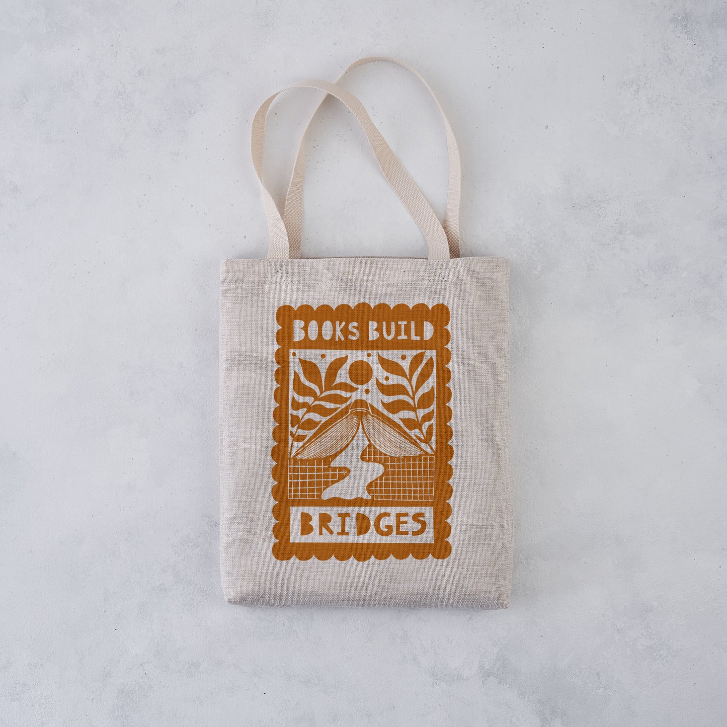Pack of 4 - 'Books Build Bridges' - Literary Activist Tote Bag