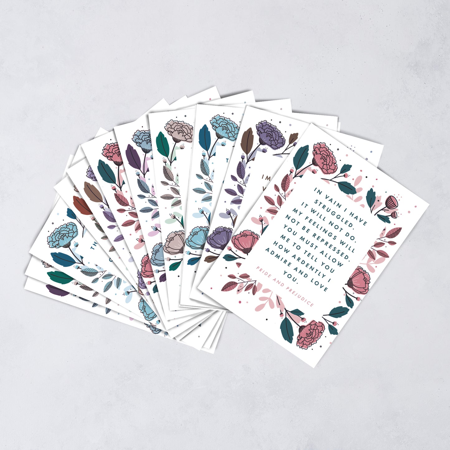 Jane Austen Quotes - 12 Postcard Set