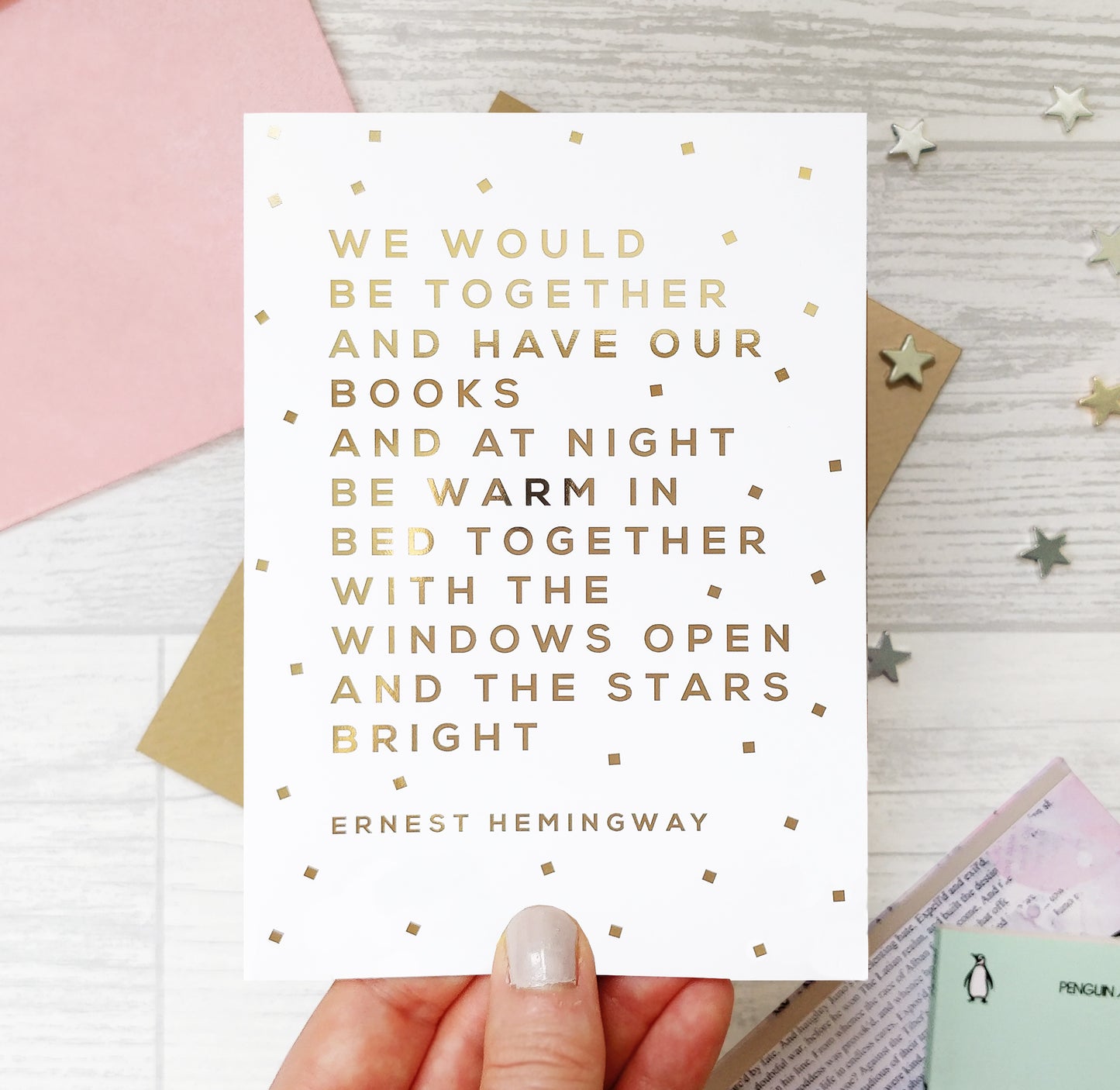Greeting card - Together - Ernest Hemmingway - Foil Card - 330