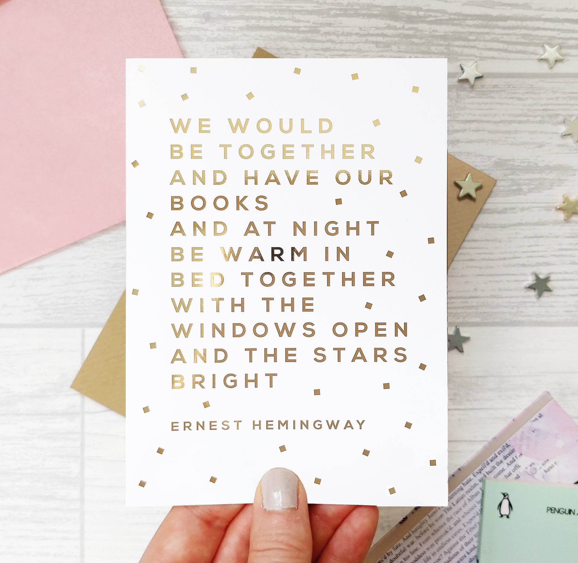 Greeting card - Together - Ernest Hemmingway - Foil Card - 330