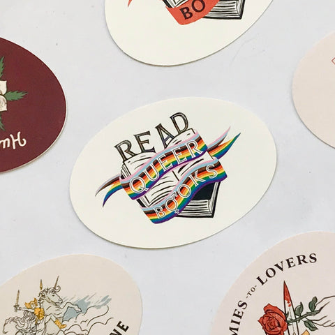 Vinyl Laptop Sticker - Read Queer Books - Pack of 10
