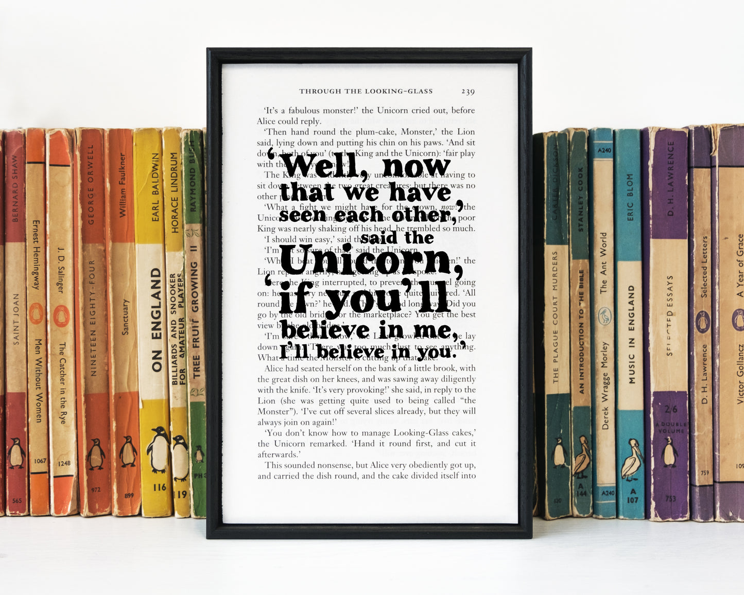 Alice in Wonderland - I'll Believe In You - Unicorn - Book Page - BOOK 128