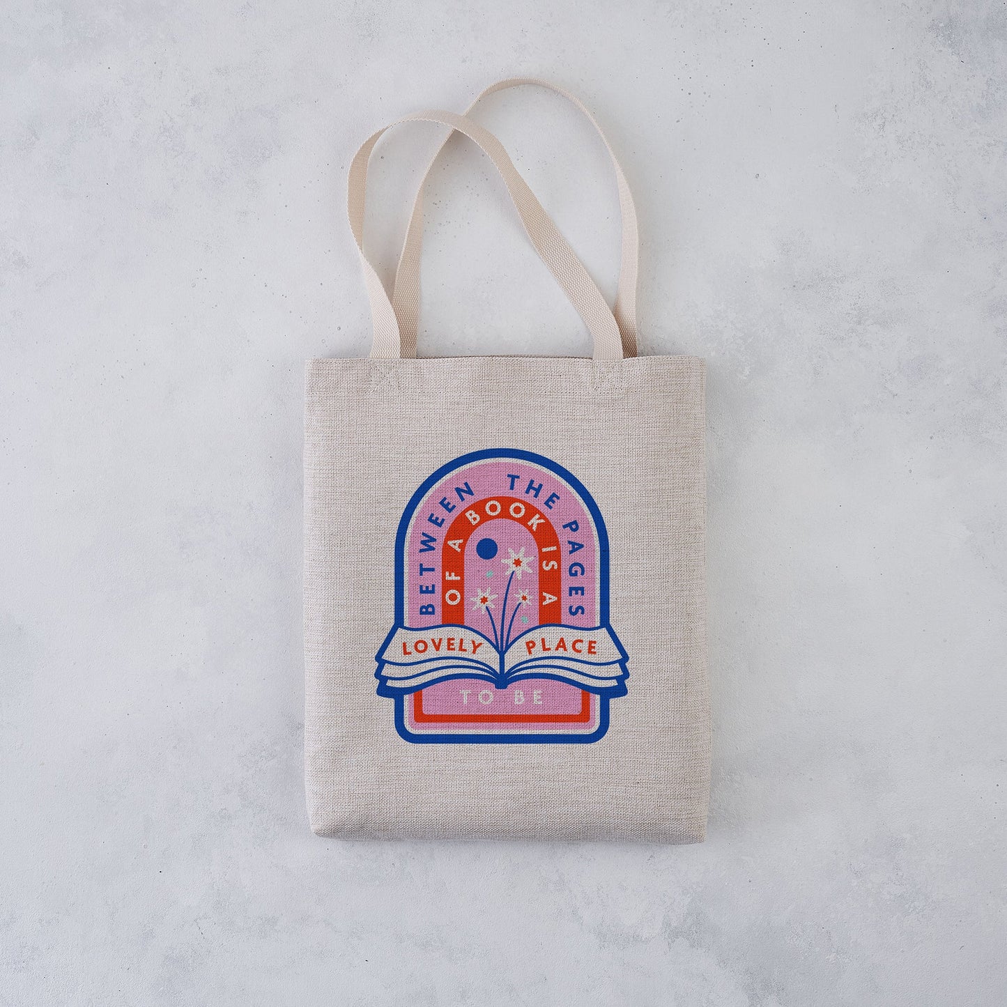 'Between the pages of a book is a lovely place to be' Bookishly tote bag. Inspired by Booktok and Bookstagram. The bookish era edit. Perfect for book lovers, bookworms, readers and bibliophiles.