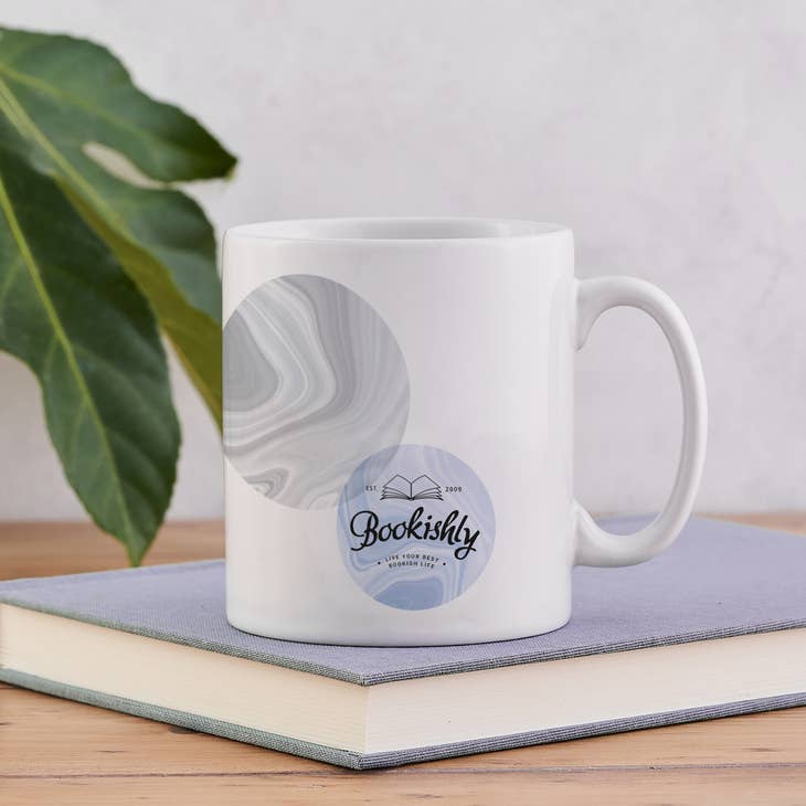 Pack of 6 - Literary Mug - "A Stack Of Books" - Marble Design