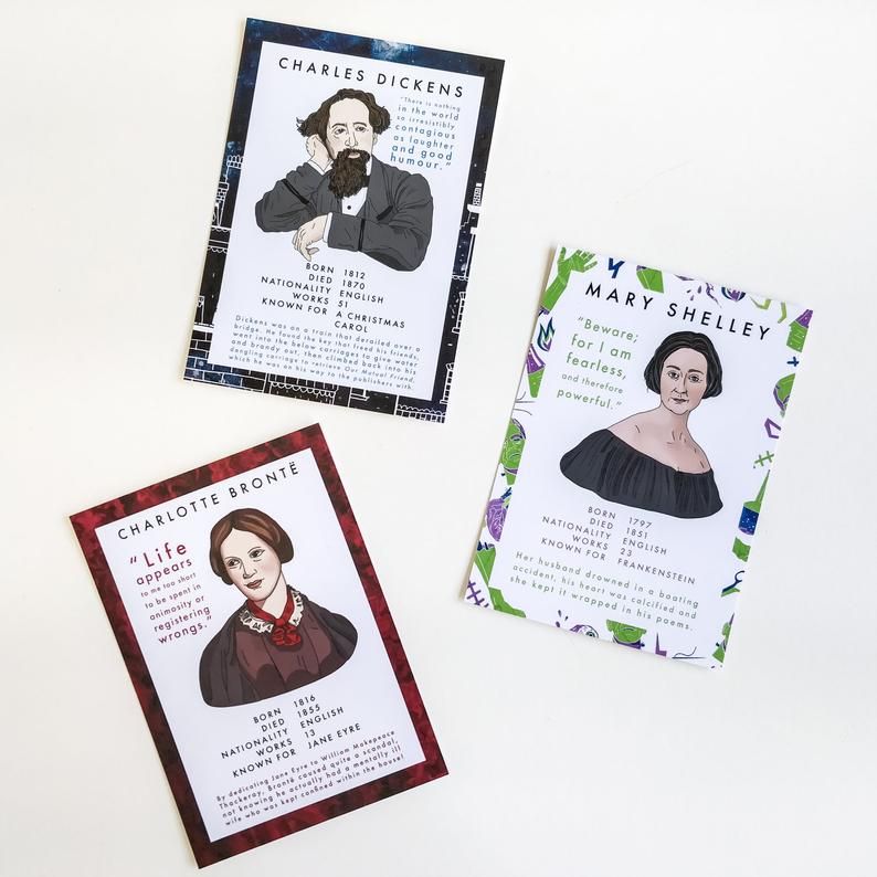 Classic Literature Authors - 12 Postcard Set