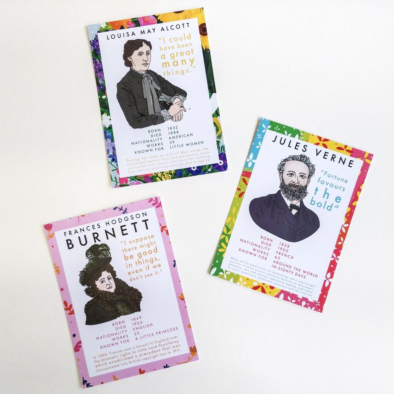Classic Literature Authors - 12 Postcard Set