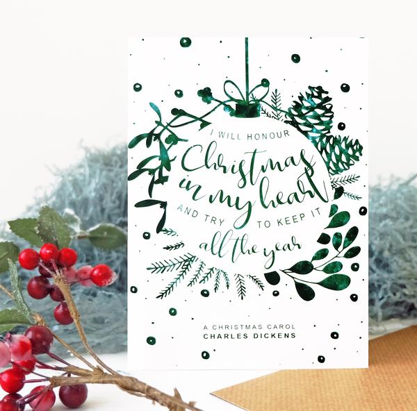 Pack of 6 - Christmas Greeting Card - Charles Dickens - A Christmas Carol