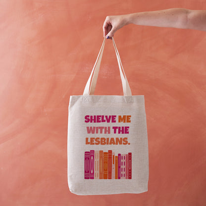 Pack of 4 - Shelve Me With The Lesbians – Lesbian Pride Tote for Bookshops