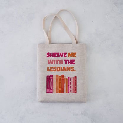 Pack of 4 - Shelve Me With The Lesbians – Lesbian Pride Tote for Bookshops