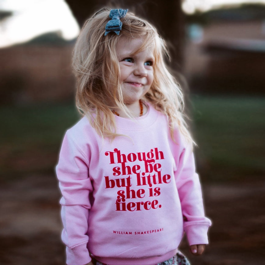 Pack of 12 - Kids "She Is Fierce" Bookish Shakespeare Sweatshirt