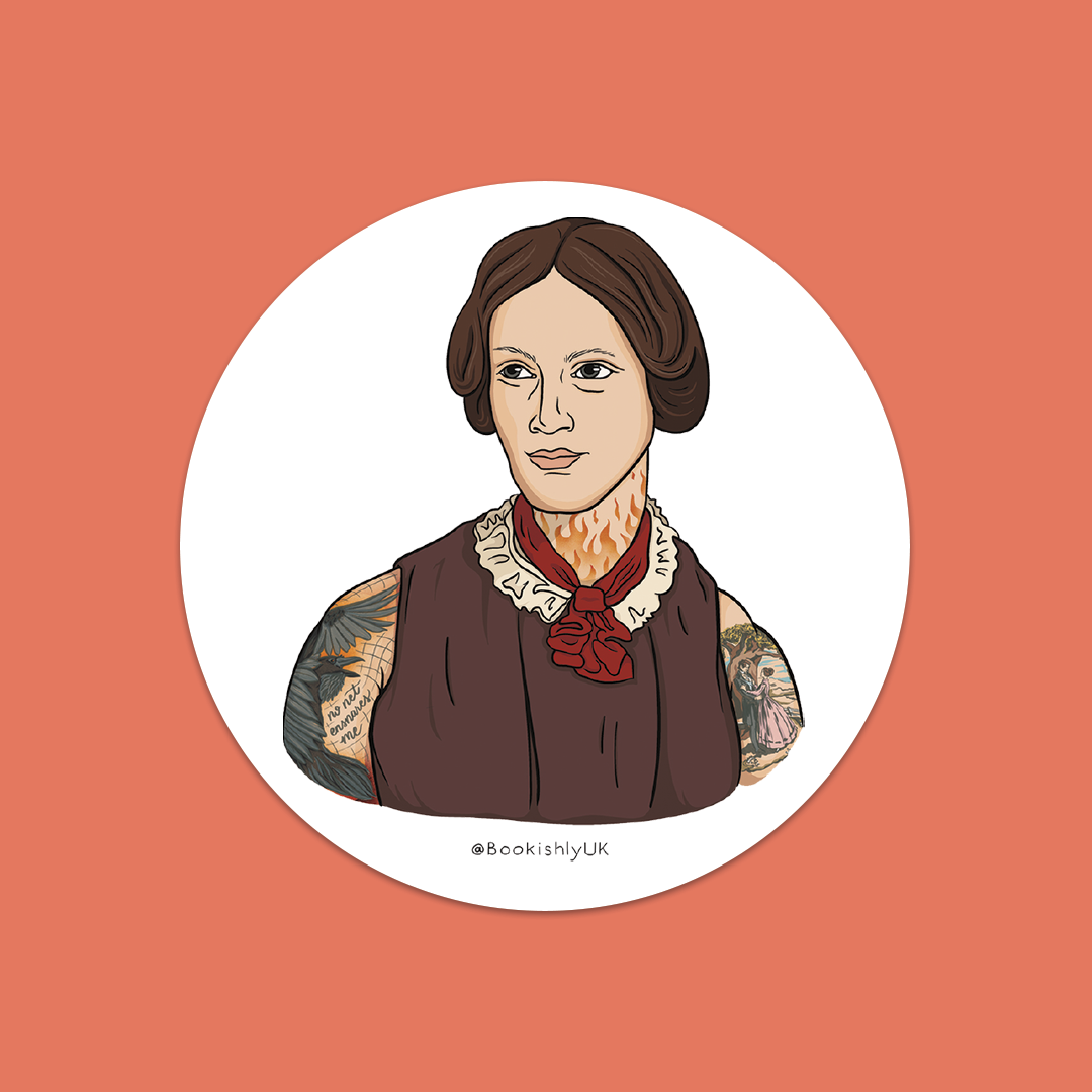 Pack of 10 - Charlotte Bronte With Tattoos Vinyl Laptop Sticker