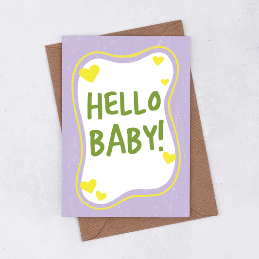 Pack of 6 - 'Hello Baby!' New Baby Greetings Card