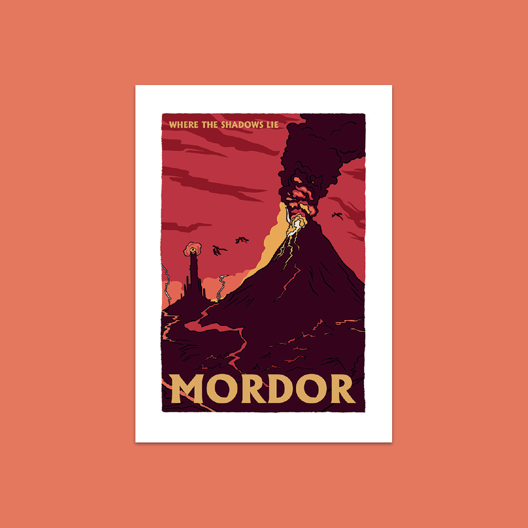 Pack of 10 - Mordor - Fictional Travel - Bookish Vinyl Sticker