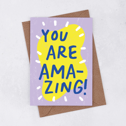 Pack of 6 - 'You are amazing!' Celebration Greetings Card