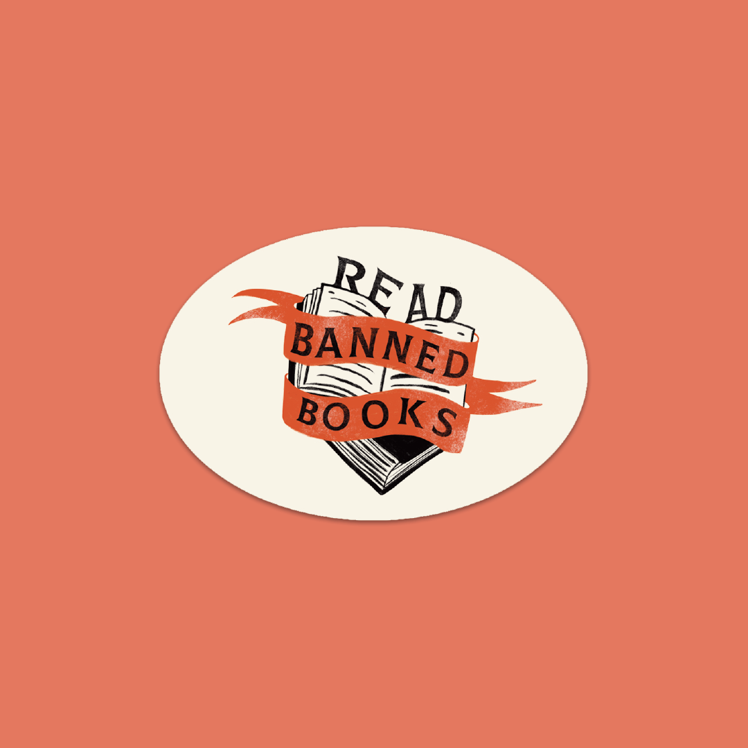 Pack of 10 - 'Read Banned Books' Vinyl Laptop Sticker