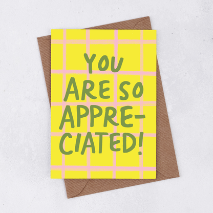 Pack of 6 - 'You are so appreciated!' Greetings Card