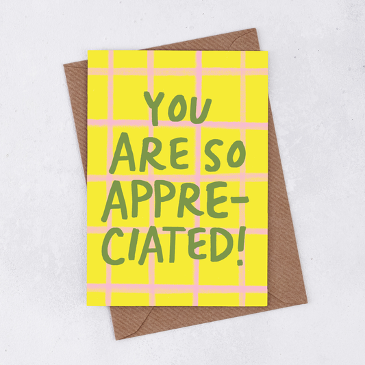 Pack of 6 - 'You are so appreciated!' Greetings Card