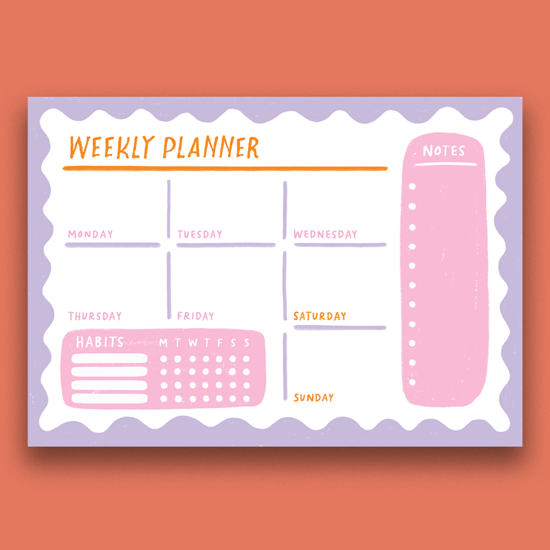 Pack of 3 - A4 Colourful Organisation Desk Pad