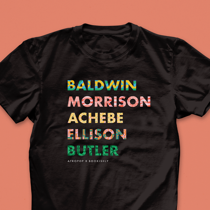 Pack of 12 - List of Black Authors T-Shirt - Black - Afropop X Bookishly