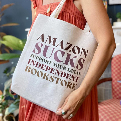 Pack of 4 - Amazon Sucks - Indie Bookstore Tote