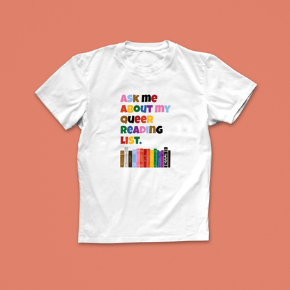 Pack of 12 - Ask Me About My Queer Reading List – Bookish LGBTQIA Tee