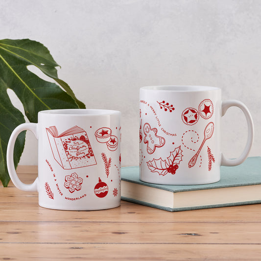 Pack of 6 -  Booklover's Christmas Mug