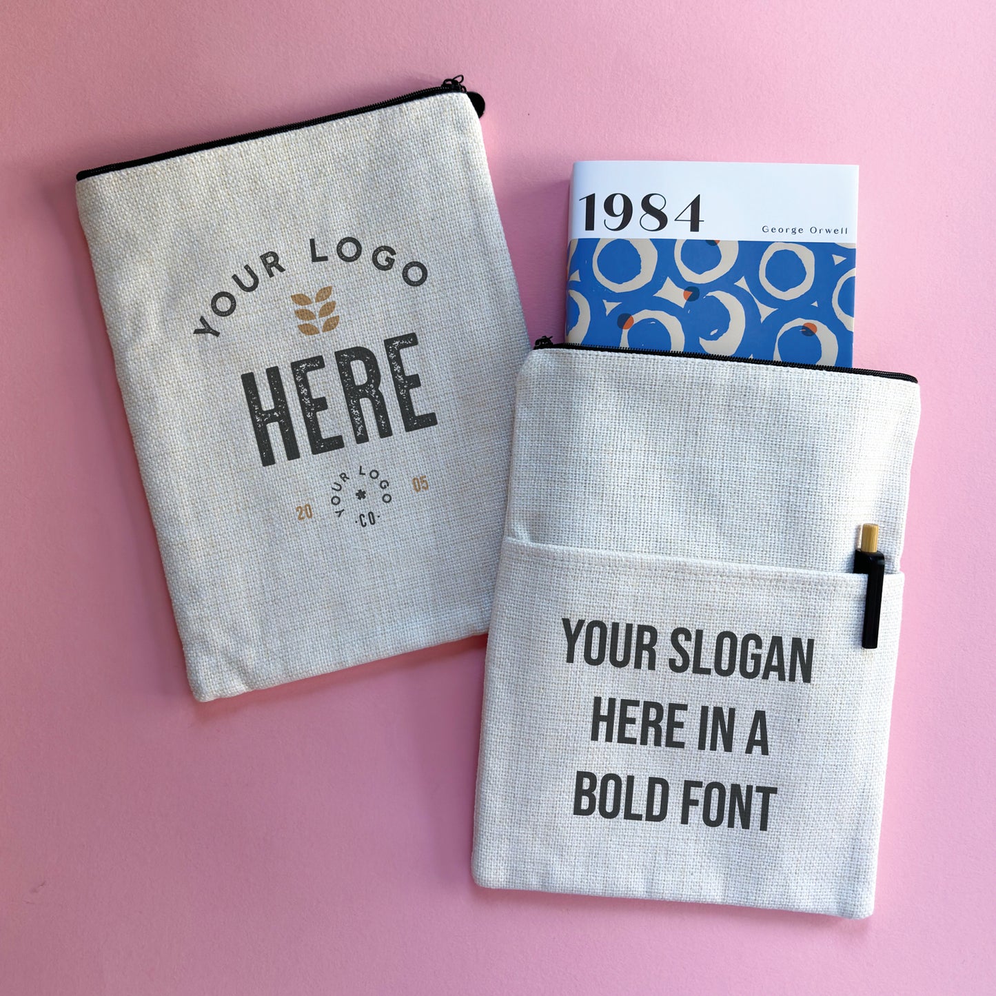 Pack of 3 - Book Sleeve - Custom Logo - Bookishly Wholesale