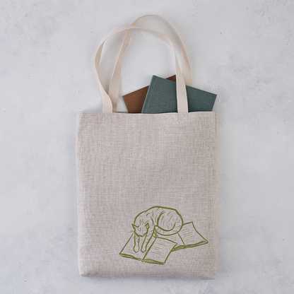 Pack of 4 - Cat and books - Bookish Tote Bag