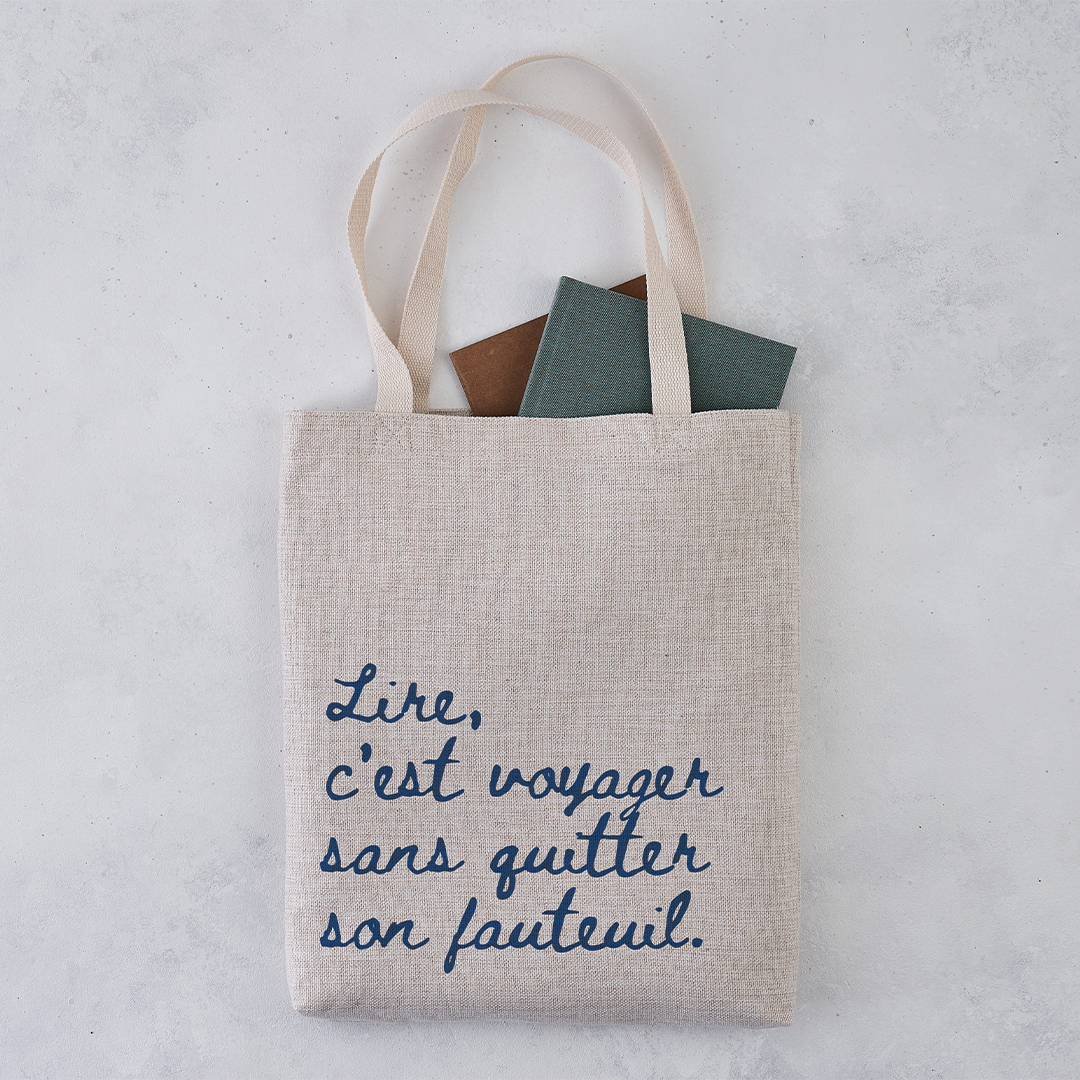 Pack of 4 - French - Reading is travelling - Bookish Tote Bag