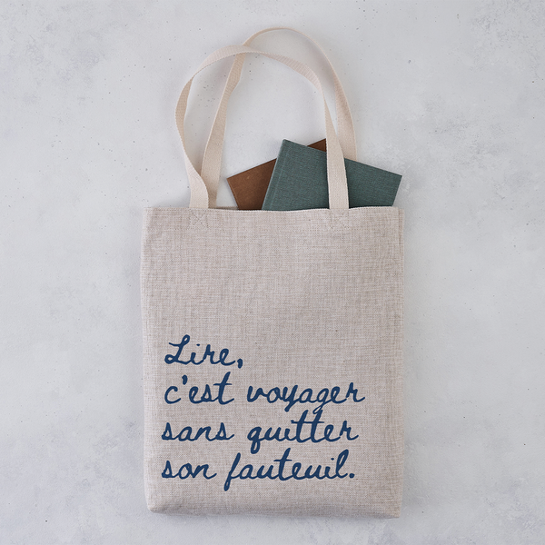 French - Reading is travelling - Bookish Tote Bag - Pack of 4