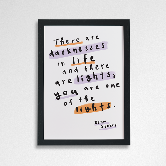 Pack of 2 - Bram Stoker 'Lights' Romantic Encouraging Word Art Print