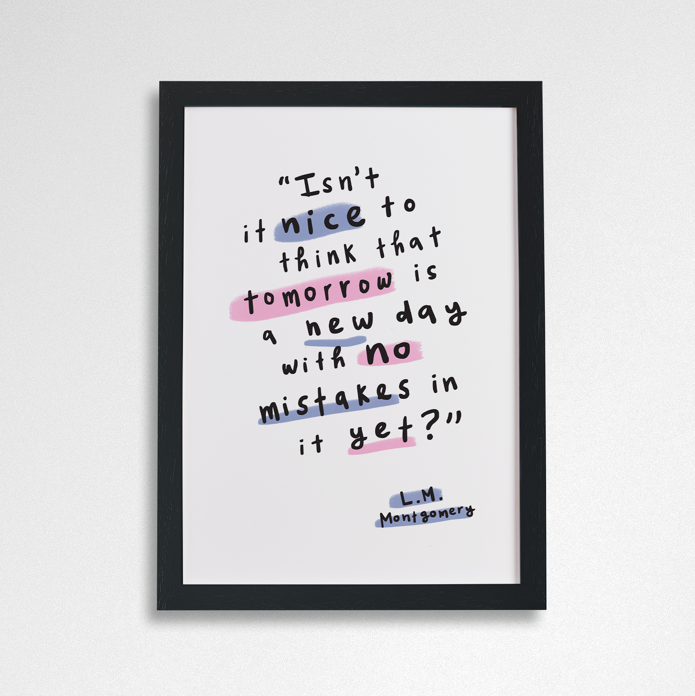 Pack of 2 - L.M Montgomery 'Tomorrow' Encouraging Word Art Print