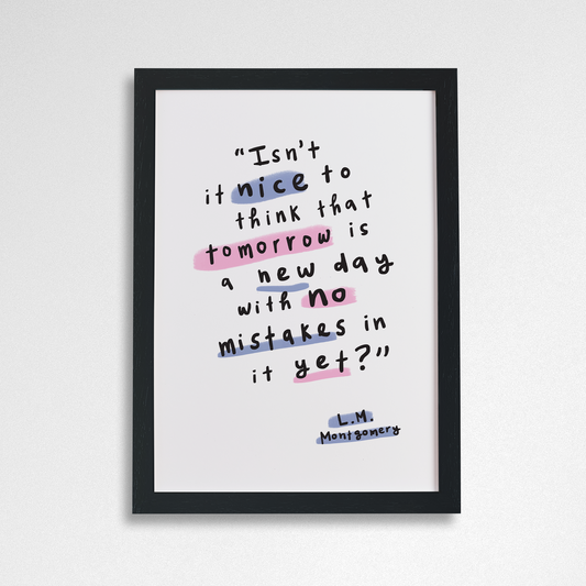 Pack of 2 - L.M Montgomery 'Tomorrow' Encouraging Word Art Print