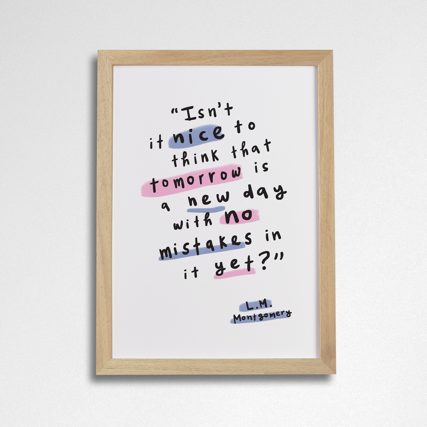Pack of 2 - L.M Montgomery 'Tomorrow' Encouraging Word Art Print