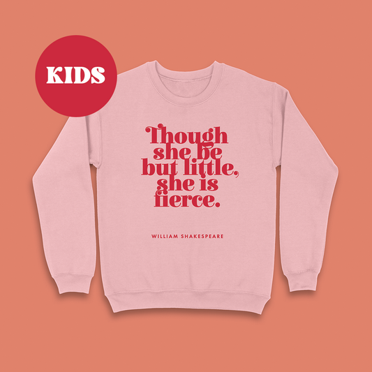 Pack of 12 - Kids "She Is Fierce" Bookish Shakespeare Sweatshirt