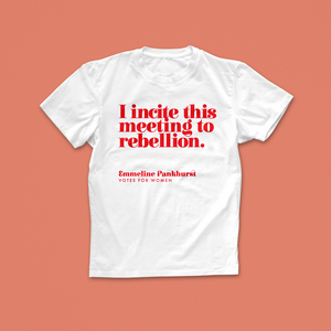 Pack of 12 - I incite this meeting to rebellion suffragette T-shirt