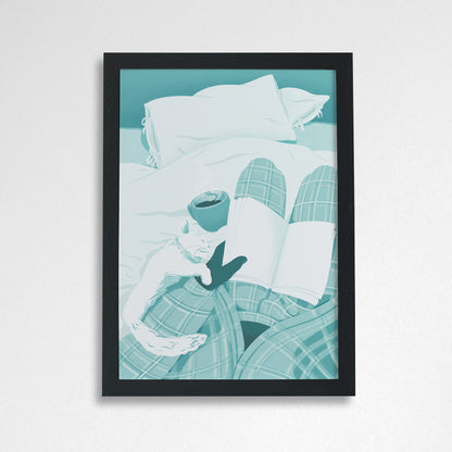 Pack of 2 - Reading in bed - Bookish POV A4 Art Print