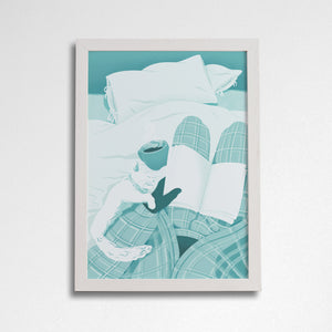 Pack of 2 - Reading in bed - Bookish POV A4 Art Print