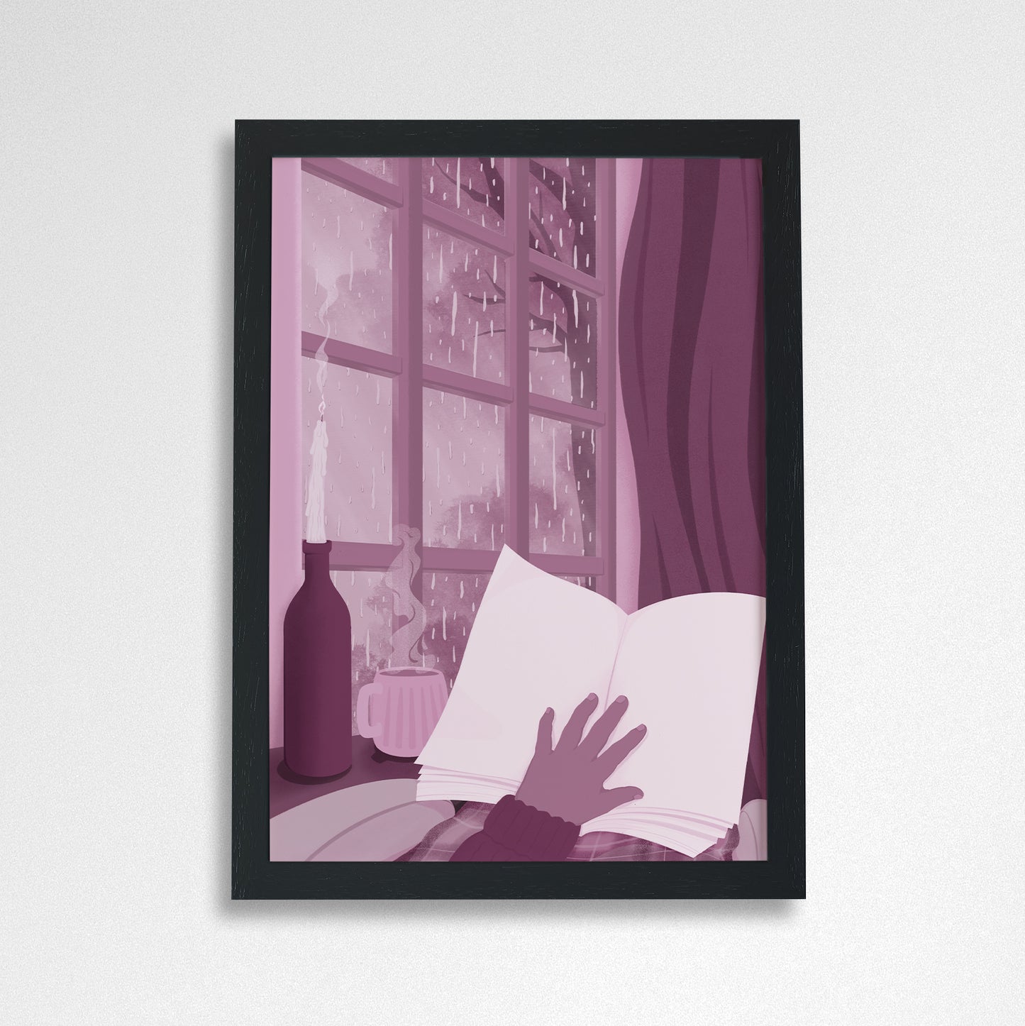 Pack of 2 - Reading in the Rain - Bookish POV A4 Art Print