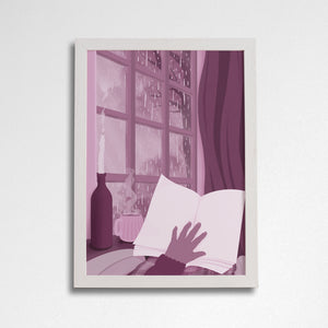 Pack of 2 - Reading in the Rain - Bookish POV A4 Art Print