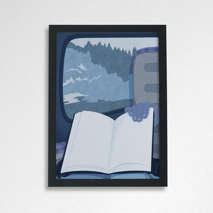 Pack of 2 - Reading on a train - Bookish POV A4 Art Print