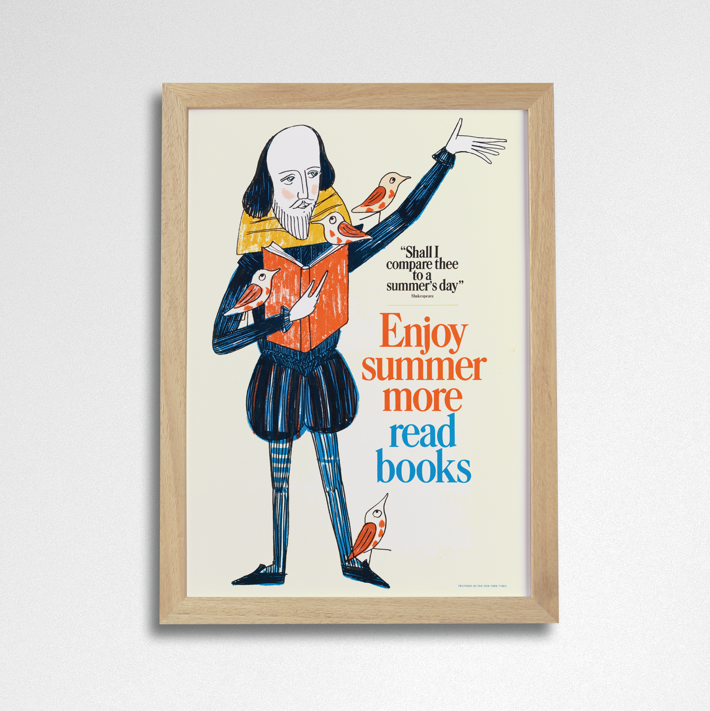 Pack of 2 - Enjoy Summer More, Read Books - Shakespeare Book Print