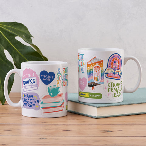 Pack of 6 - Bookish Sticker Mug