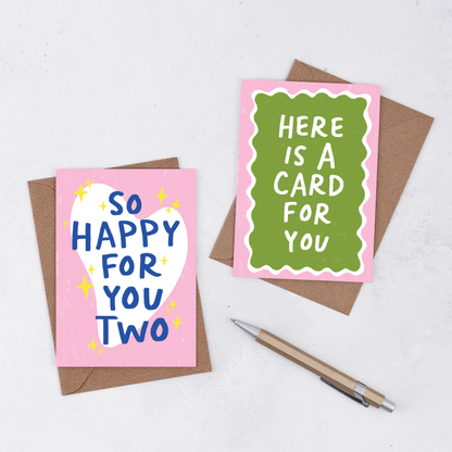 Pack of 6 - 'Here is a card for you' Greetings Card