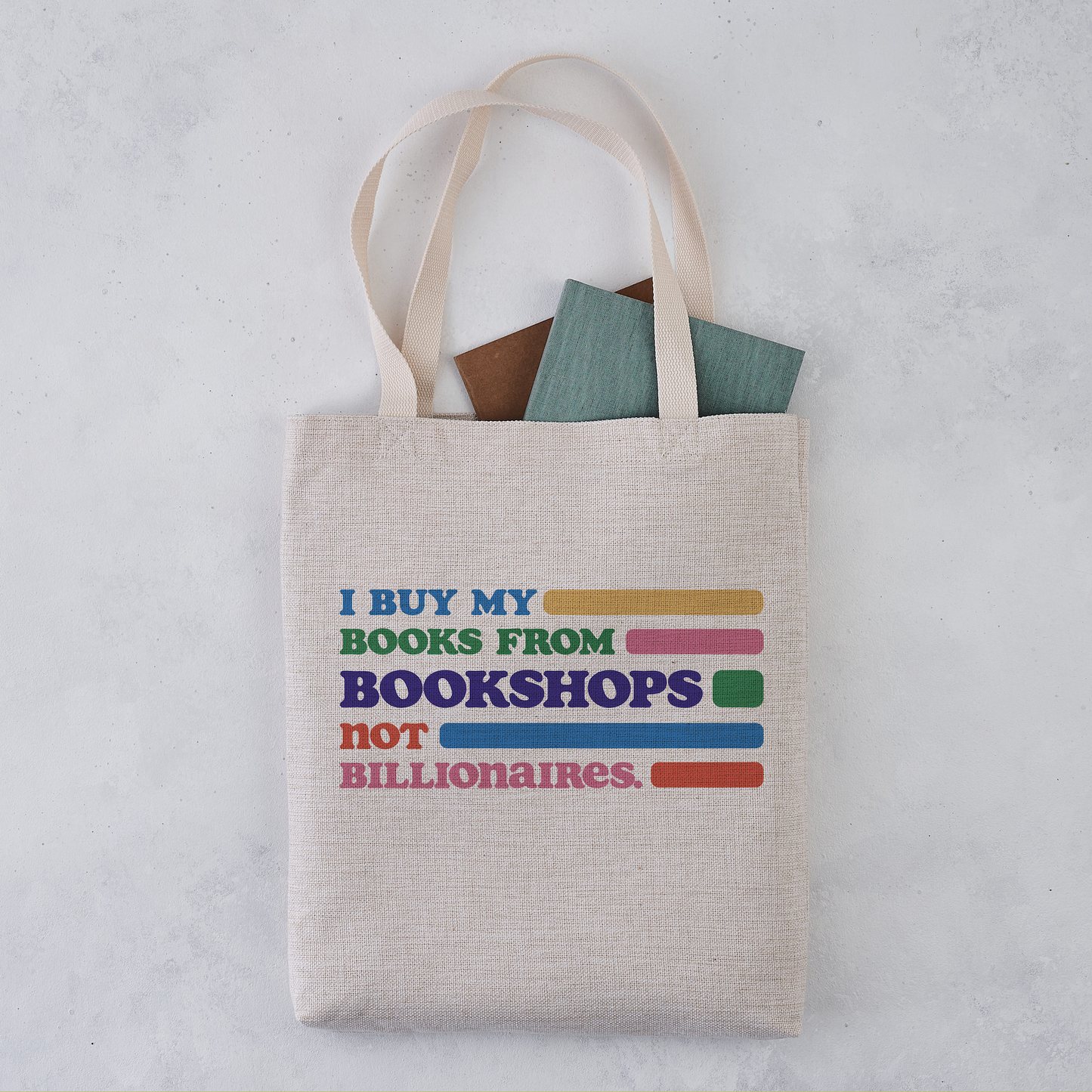 Pack of 4 - Tote Bag - Bookshops Not Billionaires